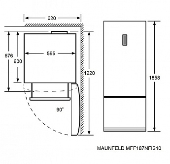 картинка Отдельностоящий холодильник Maunfeld MFF187NFIW10 